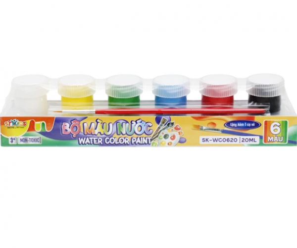 Bộ màu vẽ nước WC0620 6 màu- 20ml – kèm cọ
