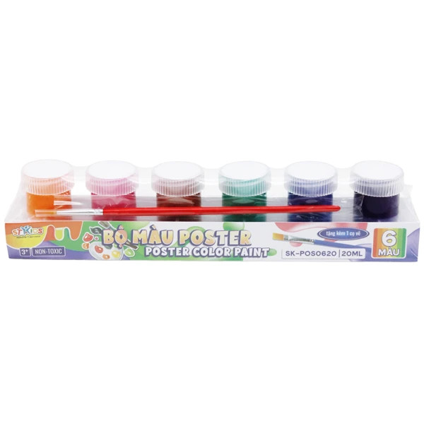 Bộ màu vẽ Poster POS0620 6 màu- 20ml - kèm cọ