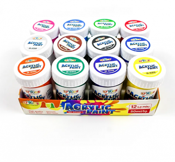 Bộ Màu Acrylic Stakids 50ml 12 màu_SK_AC050