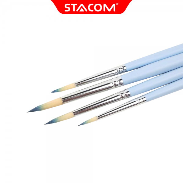 Bộ cọ vẽ sợi Nylon đầu tròn học sinh- 04 cây_PB104_RS