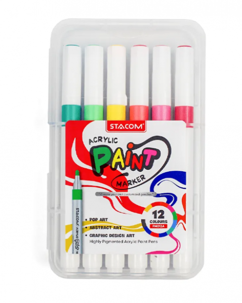 Bộ bút 12 màu acrylic (Acrylic Paint Marker)_PM012A