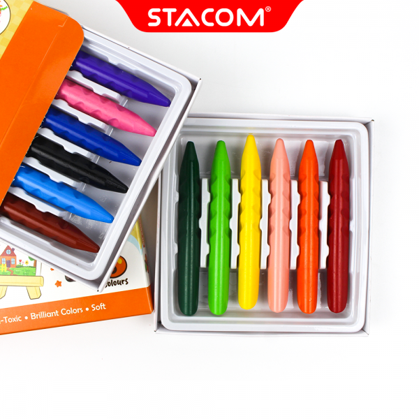 Sáp vẽ 6 màu Plastic Crayon