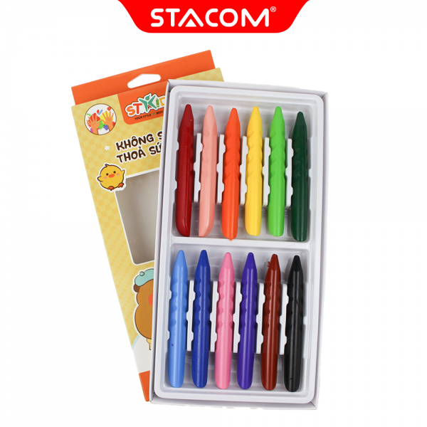 Sáp vẽ 12 màu Plastic Crayon-SK_CR012P